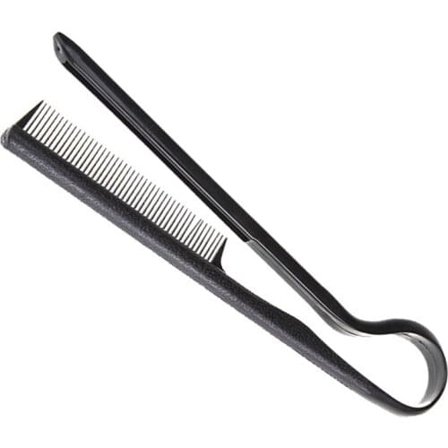 1 Pc Styling Combs Tool Haircut Straightening V Shape Black Color Comb Clip-Type Hairdressing Hair Straightener