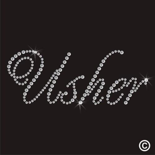 2pc/lot Wedding Usher Iron On Bling design stone hot fix rhinestone applique designs iron on transfer hot fix iron on for shirt