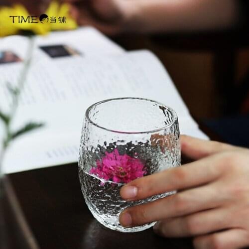 2pcs Japanese-style glass drinking cup lead-free household drinking water office green tea cup juice drink beer cup vase flower