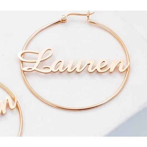 2019 Custom Earrings Name Personalized Earring Jewelry Stainless Steel Letter Stud Earrings Minimalist Earrings Gifts