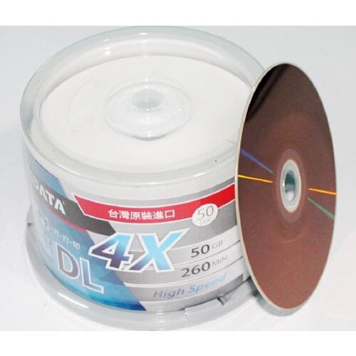 50 pack/one RIDATA/Ritek box A+ quality Blank Inkjet Printable Blu Ray DL 2-8x Dual Layer 50GB BD DL Disc original cake box
