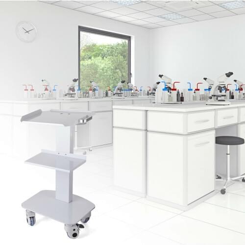 75CM 3-Shelf Surgical Trolley Stainless Steel Medical Trolley 2 Locking Laboratory Trolley for Hospital Clinic