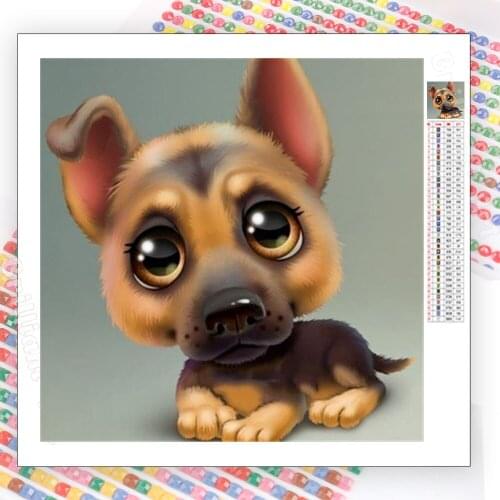 Diamond Painting Cartoon Cute Dog Art 5D DIY Mosaic Kit Full Square Round Rhinestone Embroidery Hobby Wall Sticker Home Decor