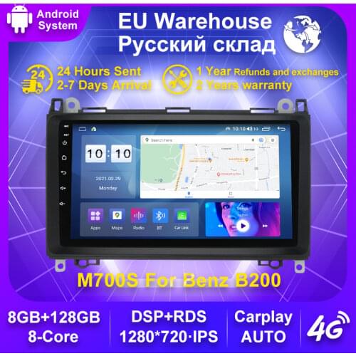 IPS Android 10 6+128G Car Radio Stereo Receivr Player For Mercedes Benz B200 Sprinter W906 W639 AB Class W169 W245 Viano Vito