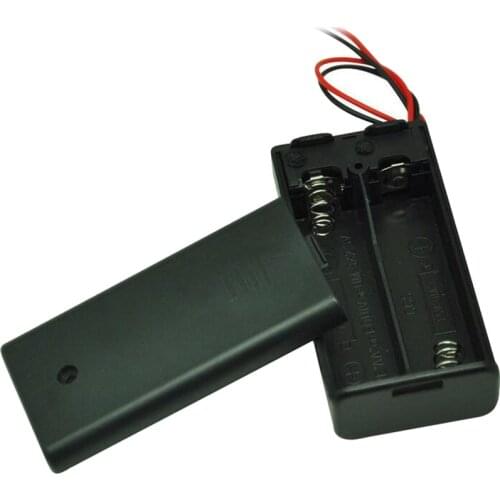 Black 2 AA Battery Holder Box Case With Switch New 2 AA 2A Battery Holder Box Case With Switch 4.5V