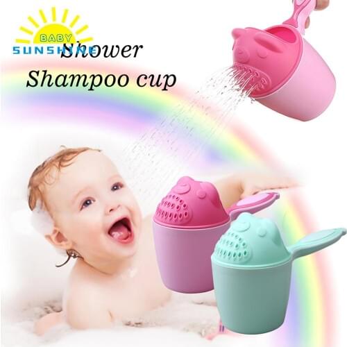 Baby Shampoo Cup Comfortable handle PP Baby Spoon Shower Bath Water Bailer Bathing Helper toothbrush cup Baby Bath Accessories
