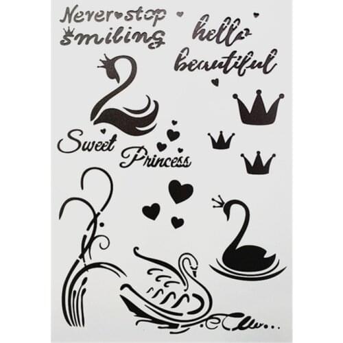 DIY Painting Swan Design Reusable Stencil Templates For Wall Furniture Fabric painting Decor Scrapbooking Stamp Cards