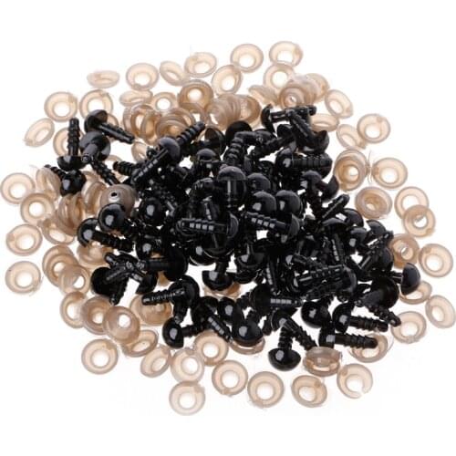 100Pcs/Bag DIY Black Plastic Crafts Safety Eyes For Teddy Bear Dolls Soft Toy Making Animal Amigurumi Accessories