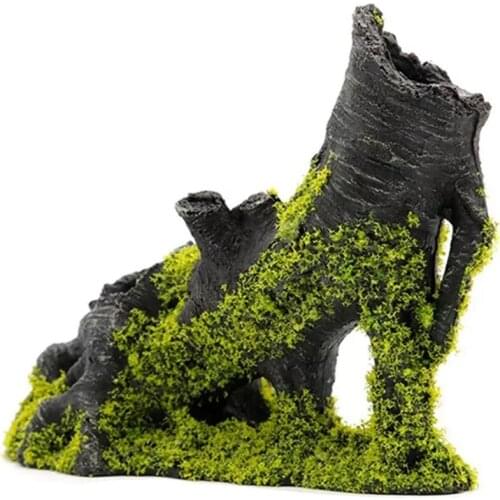 Moss Roots Aquarium Fish Tank Landscaping Decoration Vintage Home Resin Hideaway Shrimp Breeding Hiding Cave Shelter