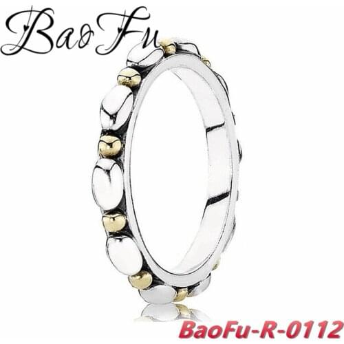 BaoFu 925 Sterling Silver Ring Simple Retro Classic Style Ring Suitable for Anniversary Birthday Gift Original Ladies Jewelry