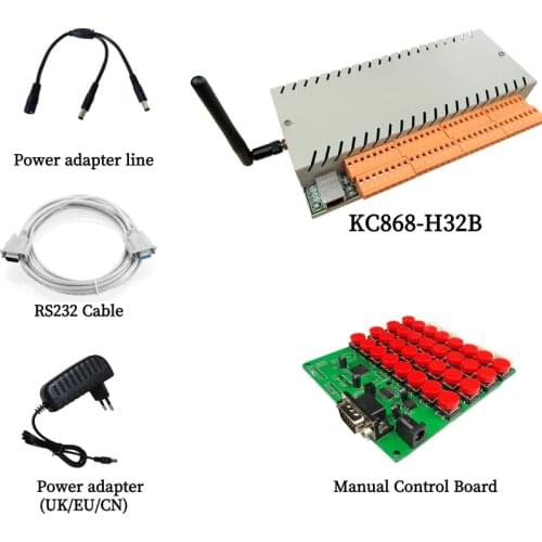 Kincony Smart Home Assistant Automation Module Controller H32B with Manual 32 Key Button Board Ethernet/WiFi TCP IP Relay Switch