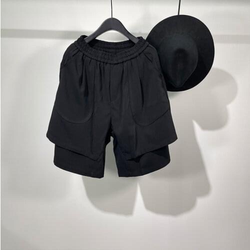 Owen Seak Men Casual Short Harem Gothic High Street Hip Hop Mens Safari Sweatpants Summer Streetwear Pant Men Loose Black Short