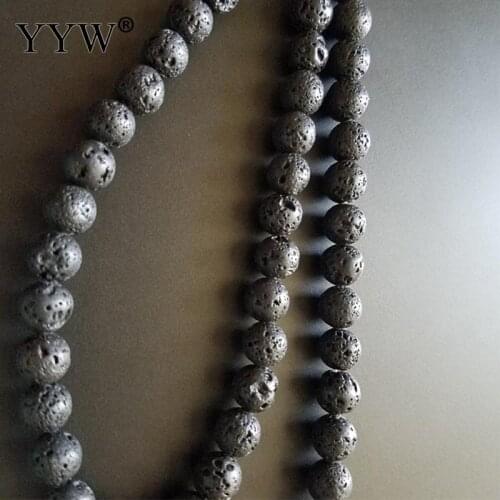 4 6 8 10 12mm Lava Beads Natural Black Volcanic Lava Rock Matte Round Beads 15" Full Strand Loose Bead for jewelry making diy