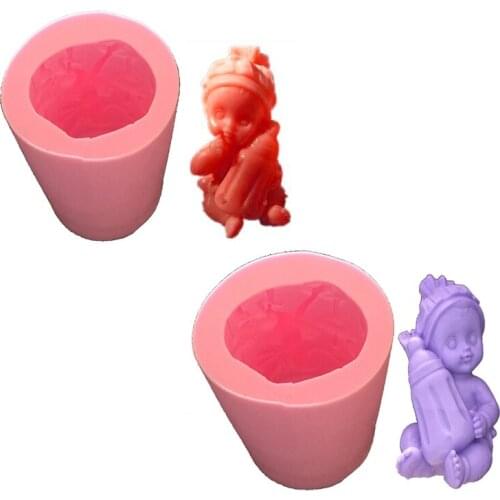 Baking Girl Hold Bottle Cooking Tools Chocolate Mold Decorating Silicone Mold Baking Fondant Candy Sugar Craft Diy Cake