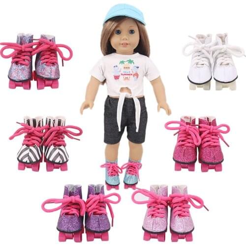Doll Skates Shoes For 43cm New Baby Born Dolls&Our Generation Dolls 10 Colors For 18 Inch Doll Baby