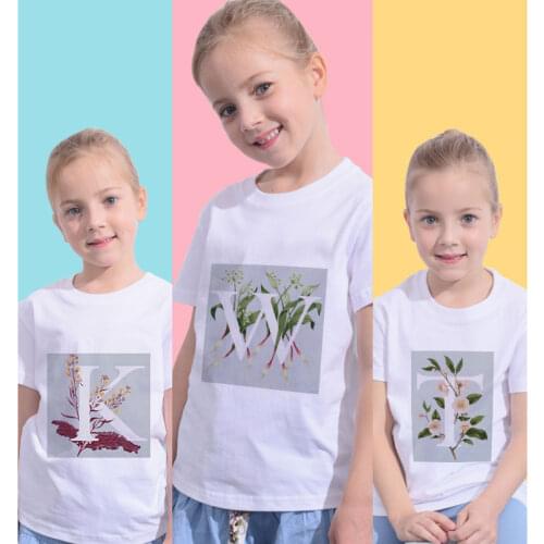 Summer New Baby Girl Clothes Cartoon Story Alphabet Plant Funny Kawaii Printed Casual Harajuku Tshirt Kids Fashion T-shirt Boys