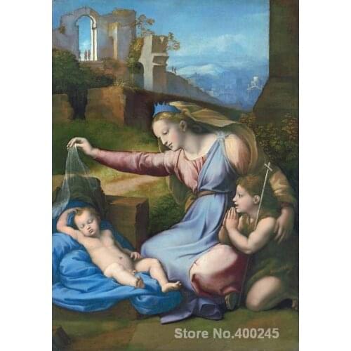 Madonna with a Blue Diadem by Raphael sanzio paintings For sale Home Decor Hand painted High quality