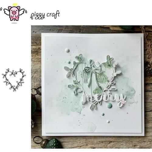 Piggy Craft metal cutting dies cut die mold Flower heart frame Scrapbook paper craft knife mould blade punch stencils dies