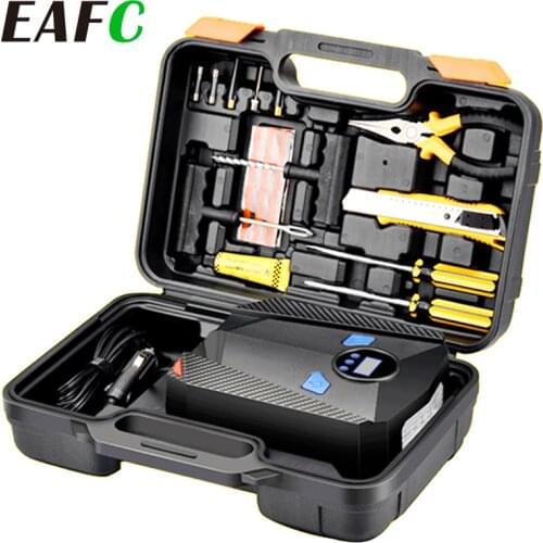 With Tool Box) Car Tire Inflatable Pump Intelligent Digital Car Air Compressor 12V Portable Auto Tyre Inflator Pump