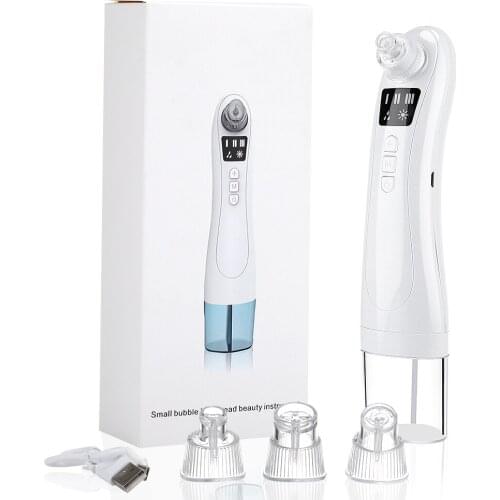 Electric Small Bubble Blackhead Remover USB Rechargeable Pore Vacuum Cleaner Heat Function Blackhead Removal Facial Care Tools
