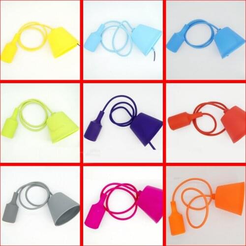 New silica gel E27 lamp holder hanging wire retro decorative bulb multi color LED bulb DIY pendant lamp with wire holder