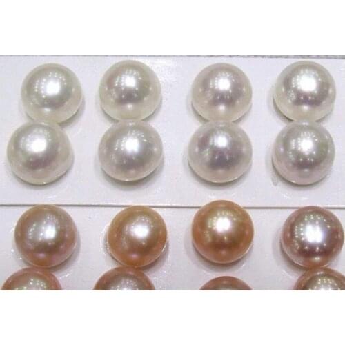 New Unique Pearls Jewellery Store 12-13mm Freshwater Pearl Loose Beads Matchine For Earring Beaded White Pink Color For Choose