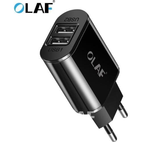 OLAF Phone Charger 5V 2A 2 USB EU Plug Travel Wall Charger Adapter For iPad iPhone X 7 Plus Samsung S9 For Xiaomi Mobile Phone