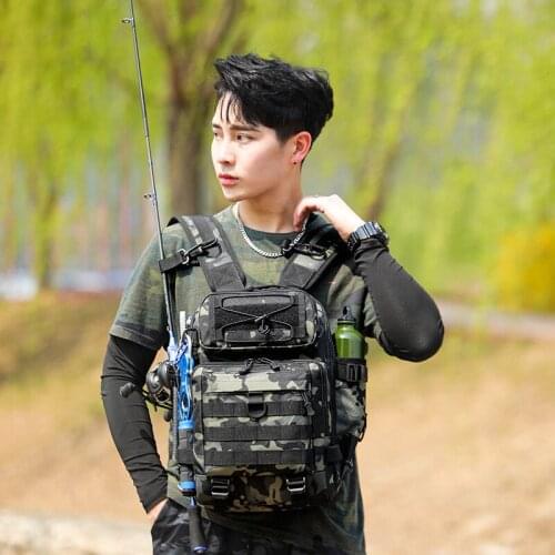 Outdoor Fishing Backpack Hunting Climbing Waterproof Tactical Backpack Shoulder Tackle Lure Bag Camping Travel Waist Bag XA761Y