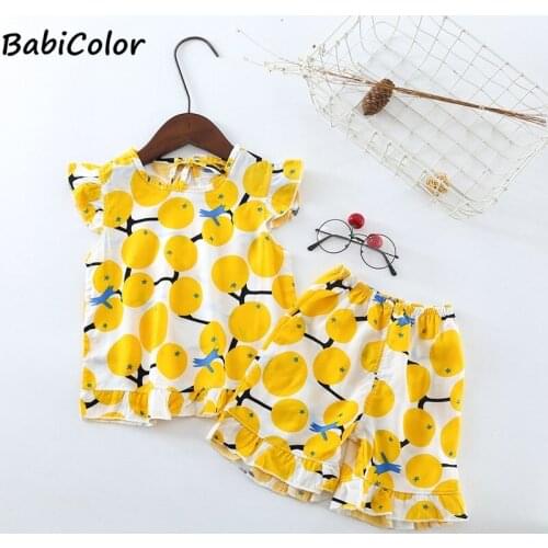 Summer Childrens Pajamas Baby Boy Clothes Cotton Pyjamas Kids T-shirt+Shorts 2pcs Cartoon Pajamas For Girls Boys Sleepwear Sets