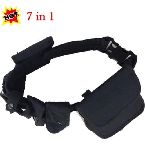Durable Adjustable Tactical Belt EMT Cool Security Police SWAT Duty Military Belt Black Buckle Rigger Holster Magazine Pouch Set