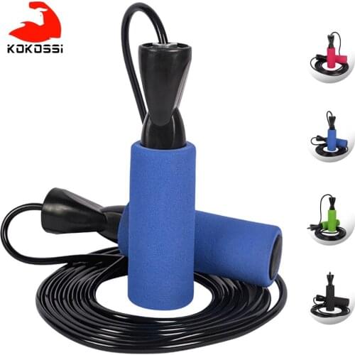 KoKossi Skipping Rope Exercise Fitness Equipment Training Gym Speed Workout Outdoor Home Gear PVC Wire Body Building Jump Rope