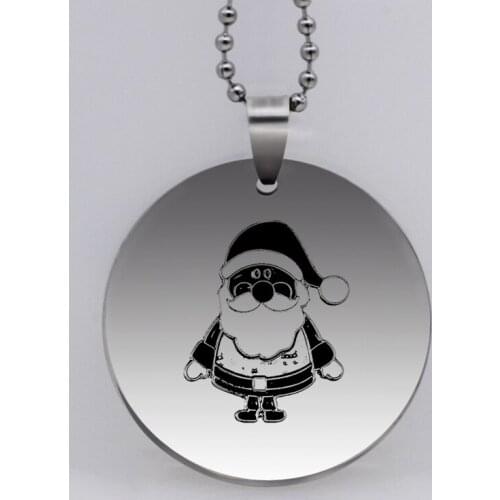 Ufine Christmas gift for dad jewelry glass mustache best father pendant army card stainless steel custom necklace N4585