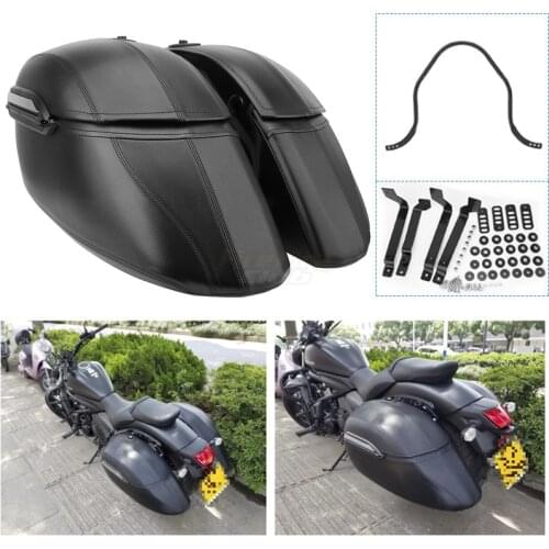 Universal Motorcycle Black Hard Bag Saddlebags For Victory Yamaha Honda Kawasaki Motorcycle Accessories