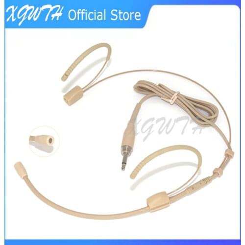 Omnidirectional Head Wearing Headset Microphone for Wireless System Bodypack Transmitter Dual Ear Headworn Mic 3.5mm Mono Male