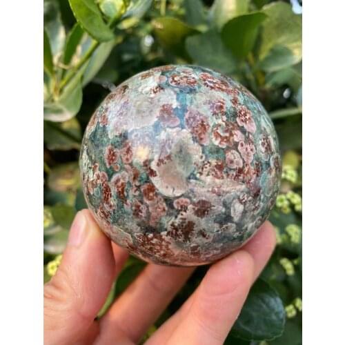 Beautiful natural green cherry blossom crystal ball 45-50mm