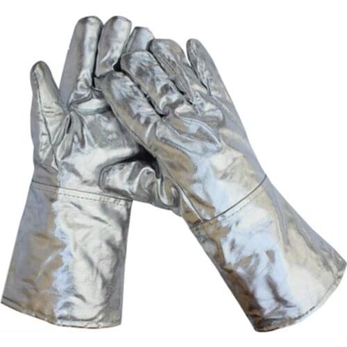 High Temp Heat Resistant Aluminized Safety Welding Work Gloves 38cm / 14.96" Oven Mitt