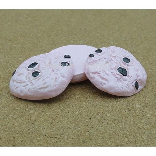 1pcs/lot resin flat back pink chocolate biscuit 20mm Cabochons Hair Bow Center Card Frame Making Craft DIY B110-5