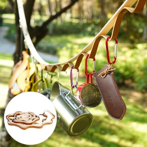1Pc Outdoor Hanging Camping Tent Rope Hiking Pendant Lamp PU Clothesline Canopy Straps