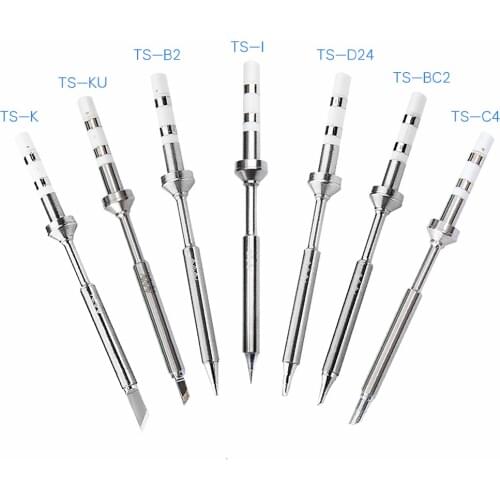 【7 Tips】Original Soldering Iron Tip Replacement for Mini TS100 Portable Soldering Iron Station Kit B2 BC2 I KU K D24 C4