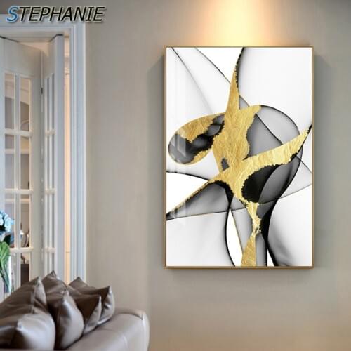 Abstract Yellow Black Grid Posters Ans Prints Nordic Canvas Painting Modern Wall Art Pictures for Living Room Combination Poster