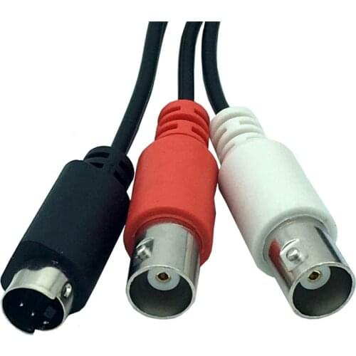 0.25m 150cm 5ft S-Video Y Adapter 4Pin S-VHS Male to Two BNC Female Connectors