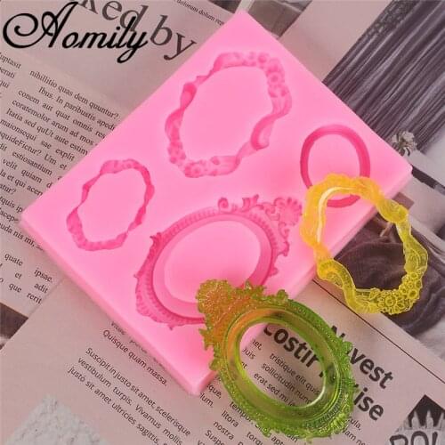 Aomily Photo Frame Mirror Shape Silicone Mold Cake Molds Baking Pastry Chocolate Cake Mold Kitchen Accessories Bakery Tools