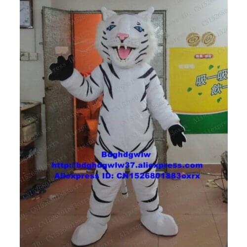 White Tiger Mascot Costume Adult Cartoon Character Outfit Suit Cultural Holiday Family Spiritual Activities zx1765