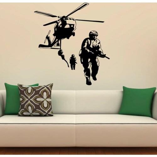 Warfare Wall Stickers Airforce Army Wall Decal Vinyl Stickers Home Interior Decor Design Boys Bedroom Decor Art Murals C203
