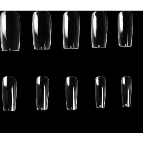 KADS 500 pcs No Crease Square Nail Tips for Nail Extensions False Nail Tips Manicure Fake Nails With Gel Polish Resin Material