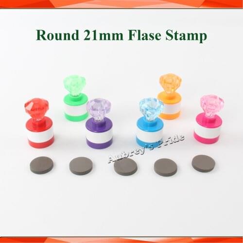 5Pcs Diamond Shape Handle Round 21mm Holder plus Rubber Pad for Photosensitive Portrait Flash Stamp Machine
