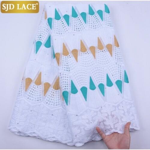 SJD LACE African Lace Fabric High Quality Swiss Voile Lace In Switzerland Embroiderey Punch Cotton For Wedding Party SewingA1918