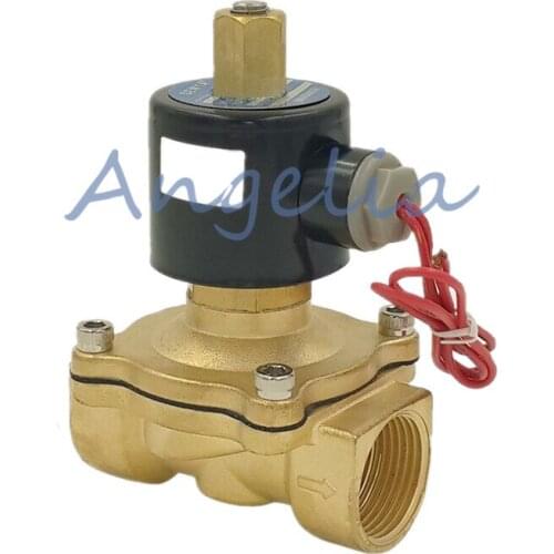 G1" N/O AC220V/110V/24V Brass Electric Solenoid Valve Water Gas Air Normally Open Type