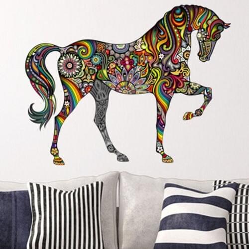 Fashion Colorful Animal Horse Wall Sticker Removable Vinyl Home Decor Nursery Kids Room Mural Art Wall Decor