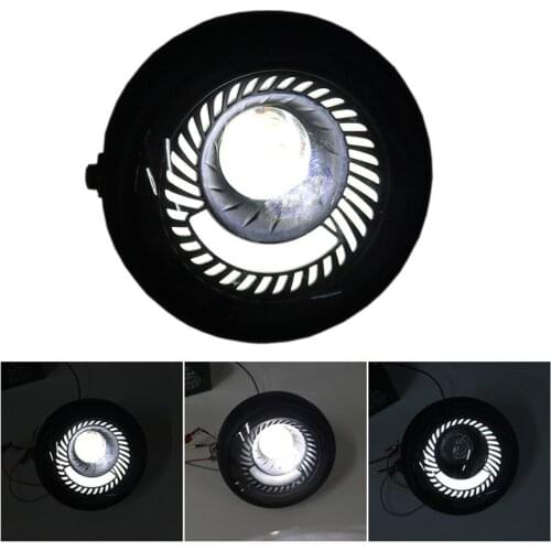 Motorcycle Spiral White Light Side Mount Circle Headlight Cafe Racer Bobber Bike